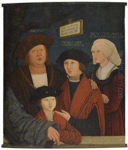 A Portrait Of Johannes Cuspinian, With His Second Wife Agnes, And His Sons From His First Marriage Sebastian Felix And Nicolaus Christostomus