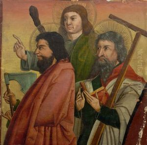 Fragment Of A Predella: The Apostles Matthew, Judas Thaddaus And Philip by Bernhard Strigel