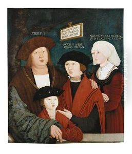 A Portrait Of Johannes Cuspinian With His Second Wife Agnes And His Sons From His First Marriage, Sebastian Felix And Nicolaus Christostomus