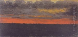 Efter Solnedgang Under Ovader Pa Hafvet by August Strindberg