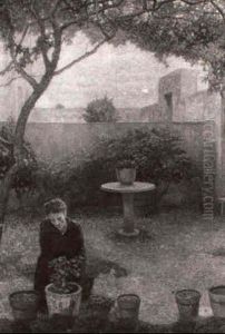 Donna In Giardino by Alberto Stringa