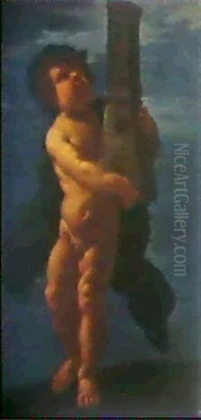 Putto, Einen Turm Tragend - view 1