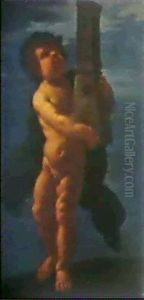 Putto, Einen Turm Tragend