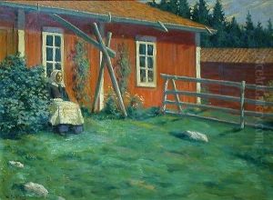 Tun Med Sittende Kvinne by Jakob Bratland