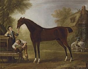 Flying Childers Held By A Groom, With Other Figures by Thomas Stringer