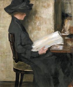 Reading Girl by Frigyes (Fritz) Strobentz