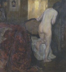 Weiblicher Ruckenakt Im Atelier Des Kunstlers