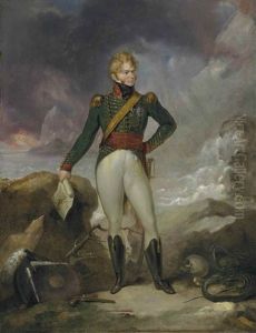Portrait Of Colonel Sir George De Lacy Evans G.c.b. (1787-1870), Full-length, In A Green Military Uniform, Wearing The Sash Of The Order Of Isabella The Catholic And The Grand Cross Of Charles Iii by Eduard (Peter Eduard) Stroehling