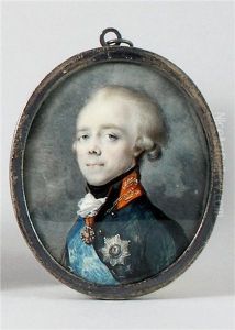 Paul Ier, Tsar De Russie, En Uniforme, Portant La Plaque Et Le Cordon De L'ordre De Saint-andre Et En Sautoir L'ordre De Saint Alexandre Newski