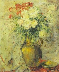 Opstilling Med Blomster I Kande by Karl Friedrich Stroeher