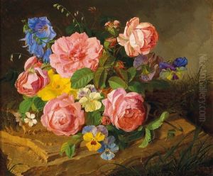 A Forest Floor Still Life With Roses