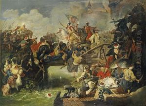 Tod Des Nikolaus Zriny Vor Der Festung Szigeth (after Johann Peter Krafft) by Mihael Stroj