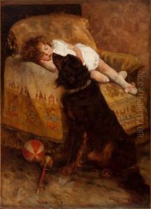 Sleeping Child With Dog by Elizabeth Strong