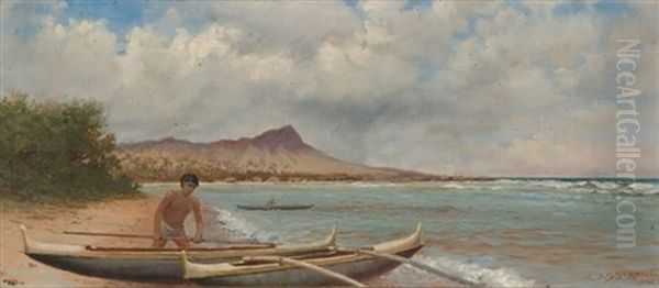 Hawaiian Fisherman Near Diamond Head - view 1