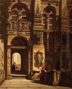Inner Courtyard Of A Southern Palazzo (1863)