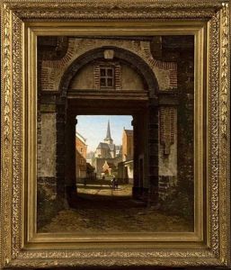 Entree De Bruges Animee Donnant Sue L'eglise Saint-gilles