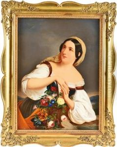 Madchen Mit Blumenkorb