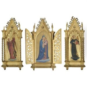 Central Panel: The Madonna And Child; Left Wing: An Angel Playing A Trumpet; Right Wing: An Angel Playing A Drum (triptych; In Collab. W/giovanni Da Fiesole) Central Panel: The Madonna And Child; Left Wing: An Angel Playing A Trumpet; Right Wing: An Angel Playing A Drum (triptych; In Collab. W/giovanni Da Fiesole)