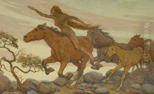 Wild Mustangs by Herman G. Struck