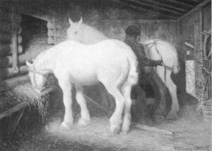 Horses Feeding by Herman G. Struck