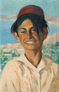 Portrait Of A Young Boy by Hermann Struck