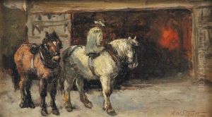 Visiting The Blacksmith by Alfred William Strutt