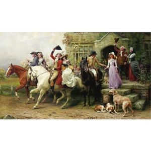A Lassie And Her Laddie by Alfred William Strutt