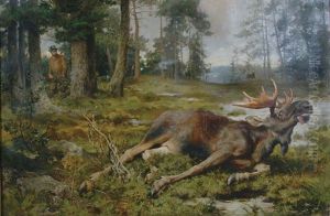 The Moose Hunt by Alfred William Strutt
