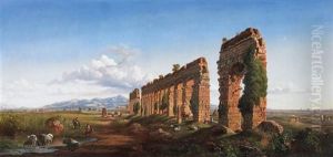 Campagnalandschaft Bei Rom Mit Der Aqua Claudia