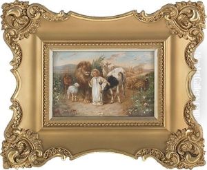 Child Surrounded By Animals by William Strutt