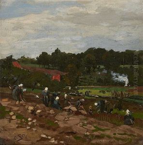Potato Harvest In Hessia by Otto Struetzel