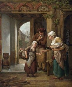 The Poultry Seller In A Gateway by Abraham Ii Van Stry