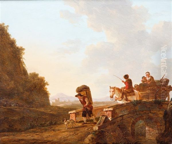 A Landscape With A Pedlar And Travellers On A Bridge - view 1