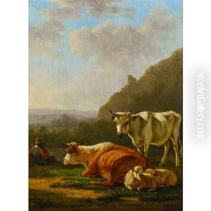 Hirte Mit Kuhen Und Schafen Hirte Mit Kuhen Und Schafen