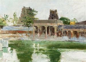 Sacred River At The Great Pagoda, Madura (india) (1894) Sacred River At The Great Pagoda, Madura (india) (1894)