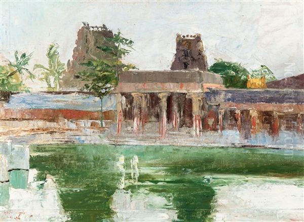The Holy Pond At The Great Pagode In Madura (india) - view 1