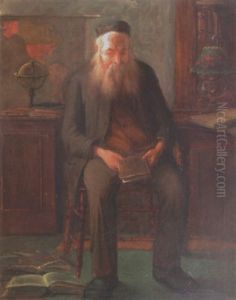Rabbin En Priere by Wilhelm August Stryowski (Stryjowski)