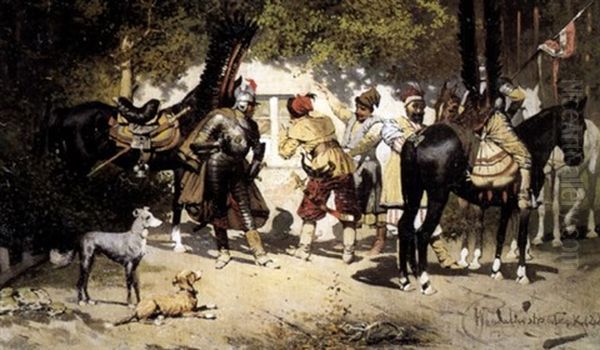 Knights In Front Of The Hut - view 1