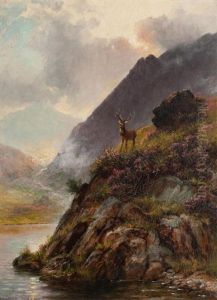 Stag In A Highland Landscape