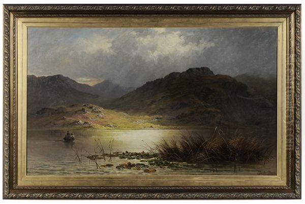 Highland Landscape With Figure In A Boat - view 1