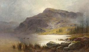 Duck Rising Over A Highland Loch by Charles Stuart