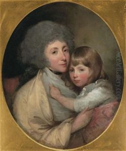 Portrait Of Mrs. Luke White And Her Son by Gilbert Stuart