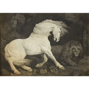 A Horse Affrighted At A Lion by George Stubbs
