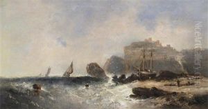 View On The East Coast (bamburgh?) by Ralph Reuben Stubbs