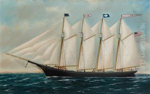 Four Masted Schooner "horace W. Macomber by William Pierce Stubbs