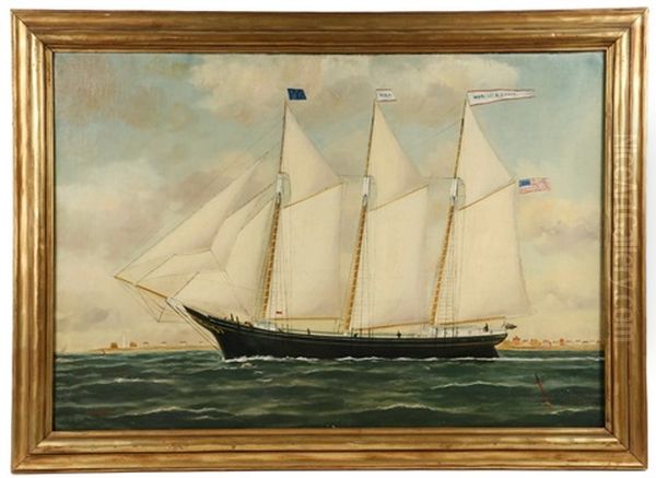 Ship's Portrait Of The Three-mast Schooner - view 1