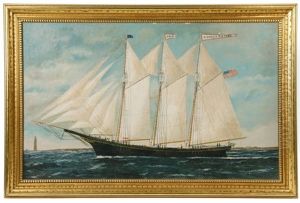 Ship's Portrait Of The Three-mast Schooner "edward W. Young"