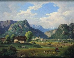 Landschaftsmotiv Mit Figurlicher Staffage