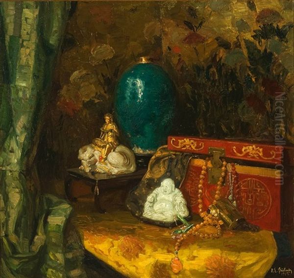 Stilleben Mit Buddha Und Chinesischer Vase - view 1