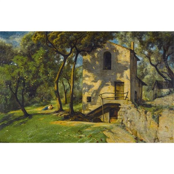 Sommerliche Landschaft Mit Mutter Und Kind - view 1